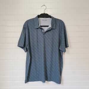 Ash & Eerie Short Sleeve Polo Shirt Size XL All Over Print AOP Golf Tee Stretch
